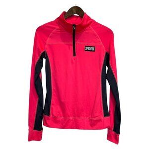 Victoria's Secret Pink Ultimate Half Zip Pullover Jacket, Small, Pink/Black, EUC